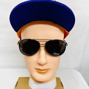 Unused- Police aviator sunglasses  , Black Gold Frame light weight lens glass(#2